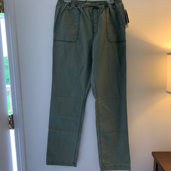 LL Bean 20 Reg. Sun washed Canvas Pants Olive New No Tag - Picture 3 of 12